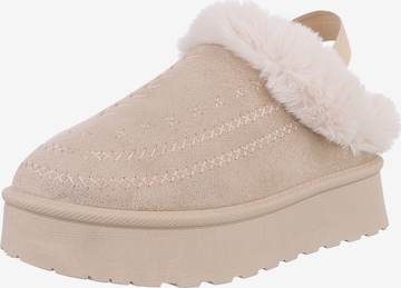 Ital-Design Pantolette in Beige: Vorderseite