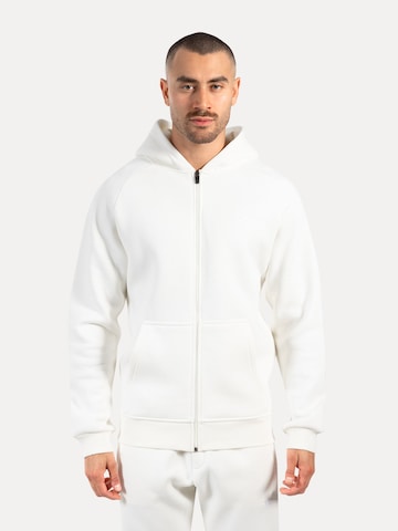 Smilodox Zip Hoodie Yasin in Weiß: Vorderseite