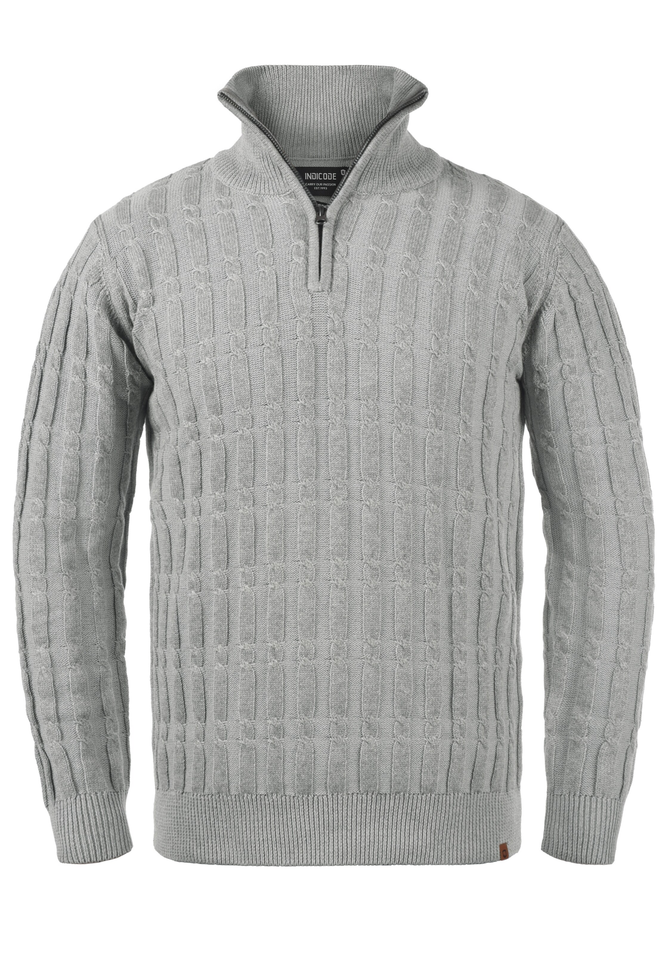INDICODE JEANS Pullover 'Paulo' in Grau: Vorderseite