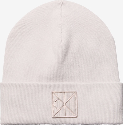 Megzta kepurė iš Calvin Klein, spalva – gelsvai pilka spalva, Prekių apžvalga