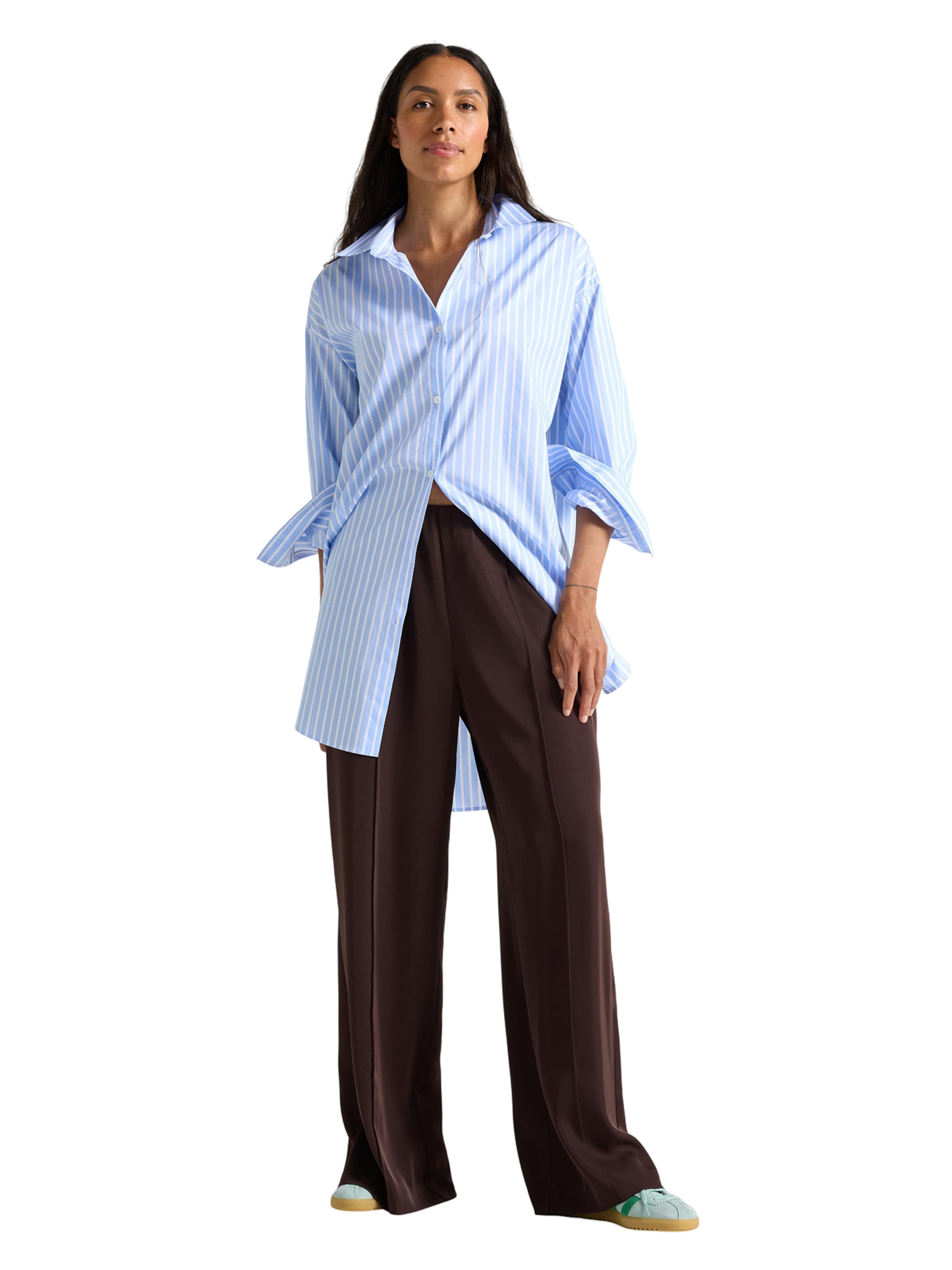 Lindex Широка кройка Панталон с набор в кафяво: отпред