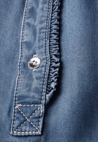 STREET ONE Jeansbluse mit Rüschen in Blau