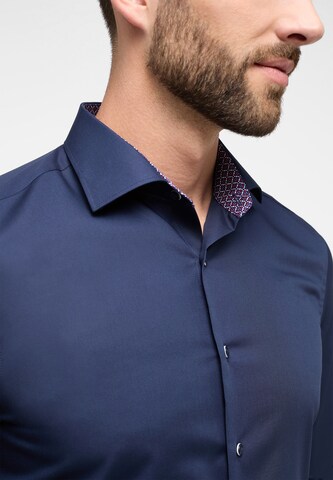 mėlyna ETERNA Priglundantis modelis Dalykinio stiliaus marškiniai