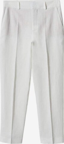 MANGO Regular Панталон с ръб 'Boreli' в бяло: отпред