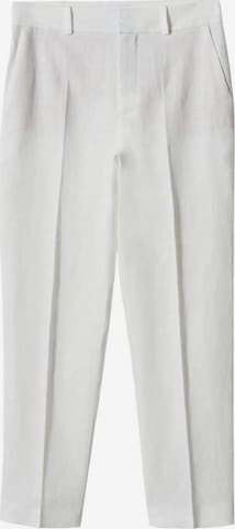 Pantalon à plis 'Boreli' MANGO en blanc : devant