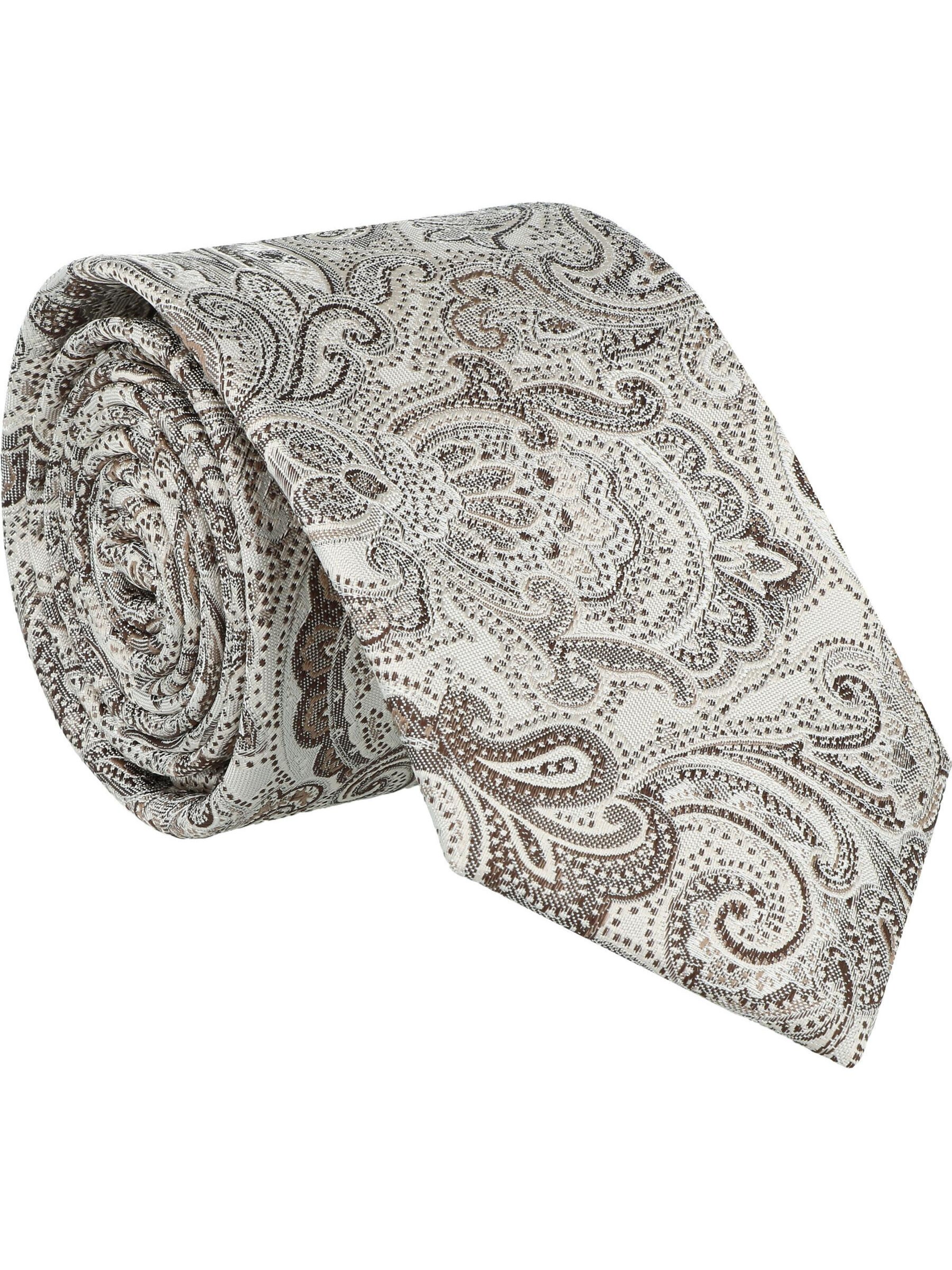 WILLEN Tie 'Paisley / Uni' in Beige