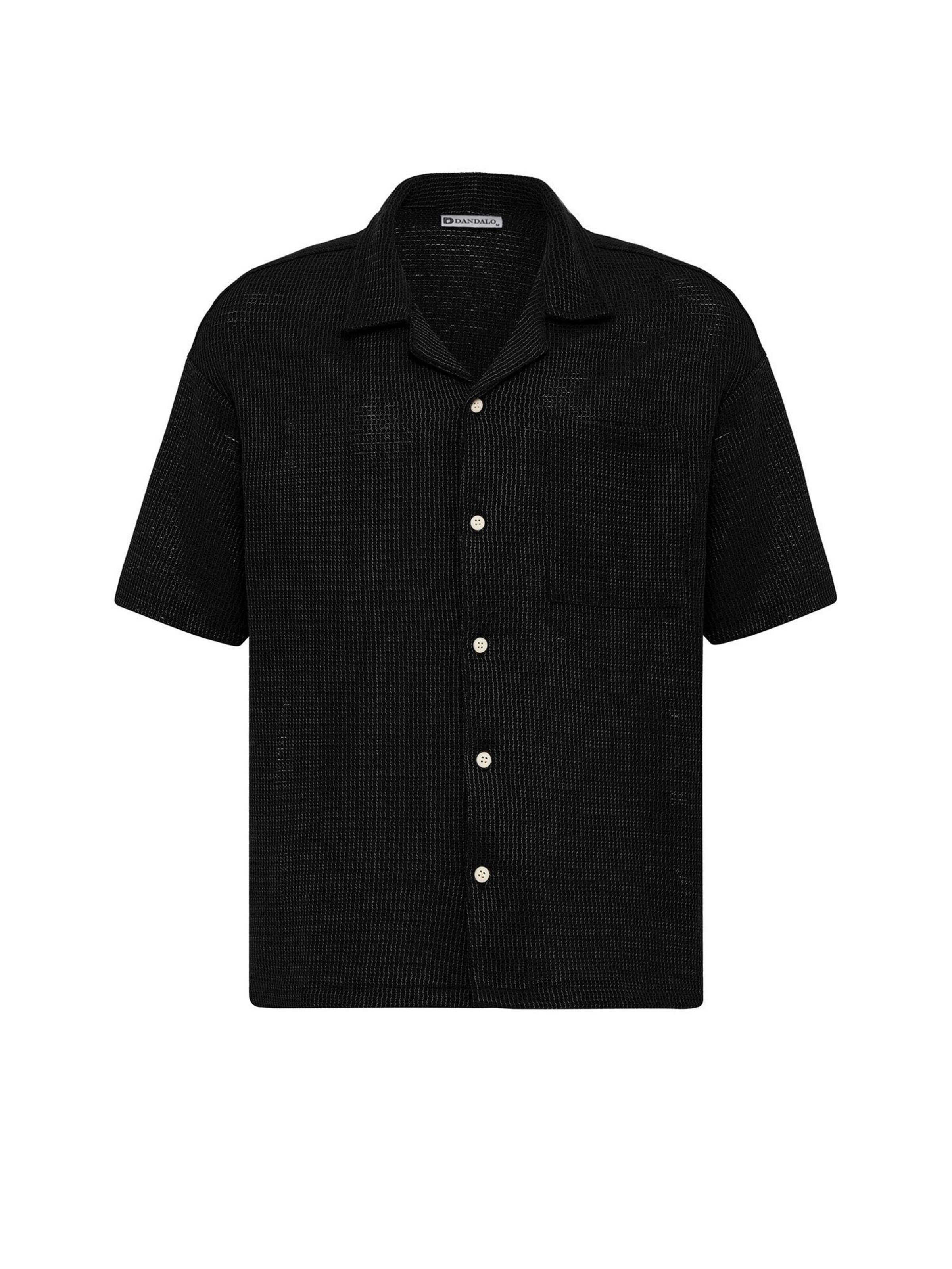 Dandalo Comfort Fit Hemd in Schwarz: Vorderseite