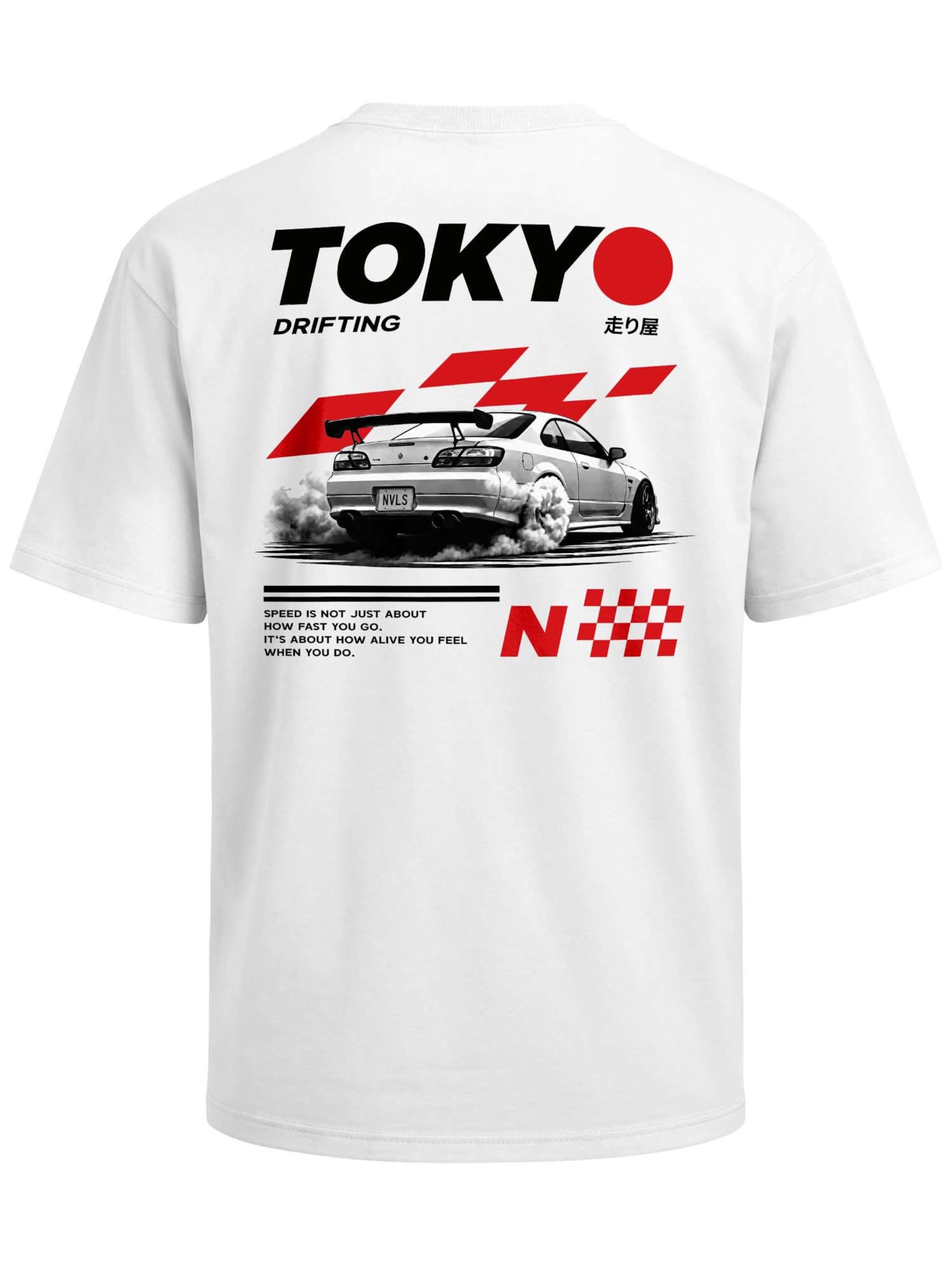 Neverless Shirt 'Tokyo Drifting'‌ in Weiß