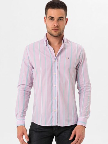 By Diess Collection Slim fit Πουκάμισο 'Narciso' σε ροζ: μπροστά