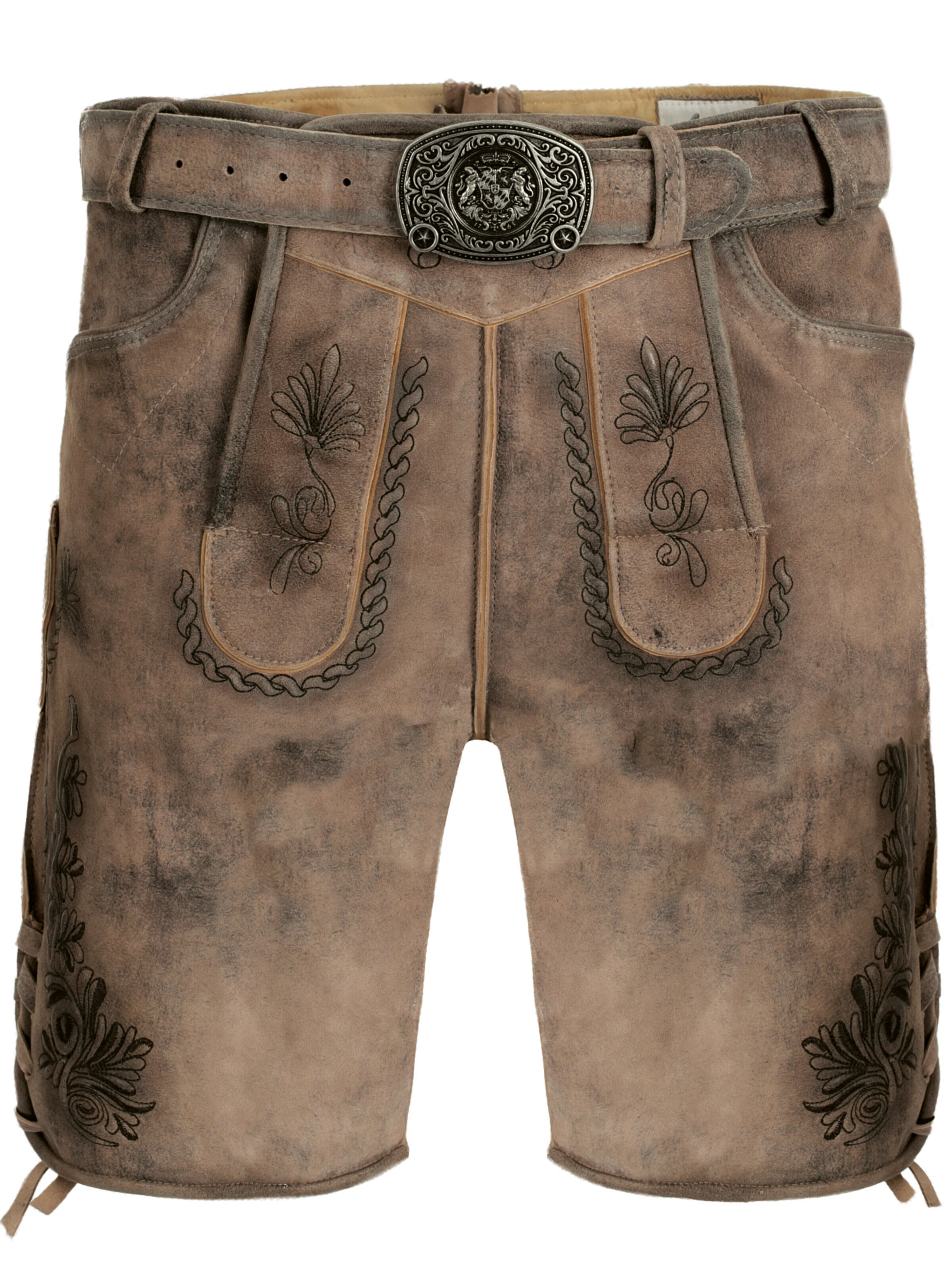 Fuchs Trachtenmoden Trachtenhose 'Trachten Lederhose kurz Braun Antik'‌‌‌‌‌‌‌‌‌‌ in 44 in braun, Produktansicht