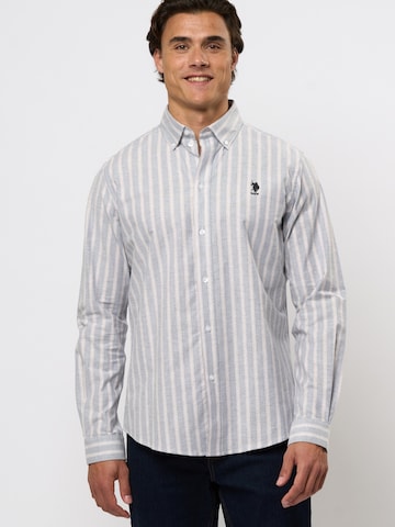 U.S. POLO ASSN. Regular Fit Paita 'Rolf' värissä harmaa: etupuoli