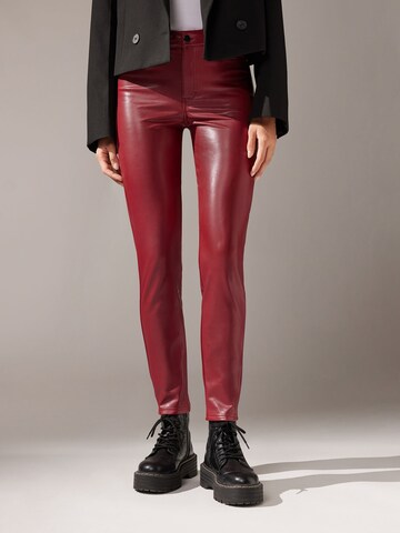 CALZEDONIA Skinny Pants 'thermo' in Red