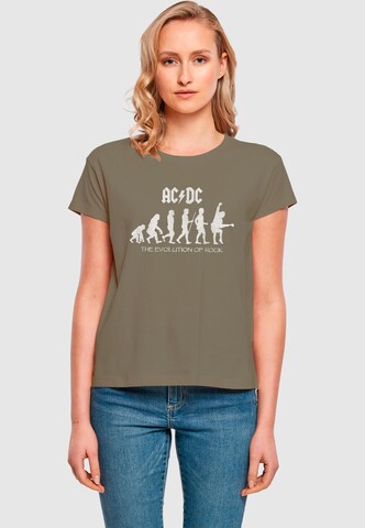 Merchcode T-Shirt 'ACDC - Evolution Of Rock' in Grün: Vorderseite