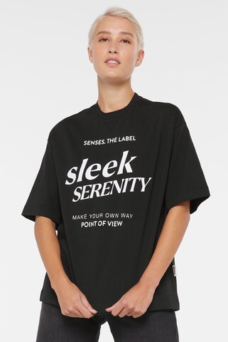 SENSES.THE LABEL Oversized Shirt in Black: front