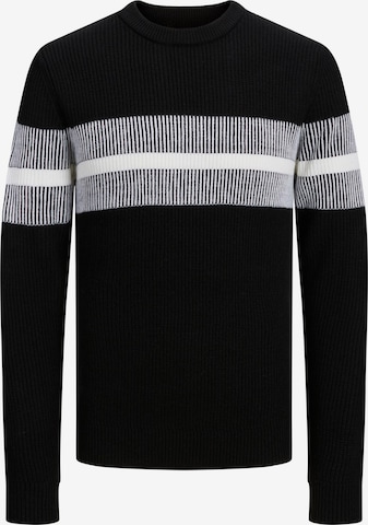 JACK & JONES Sweter 'KELVIN' w kolorze czarny: przód