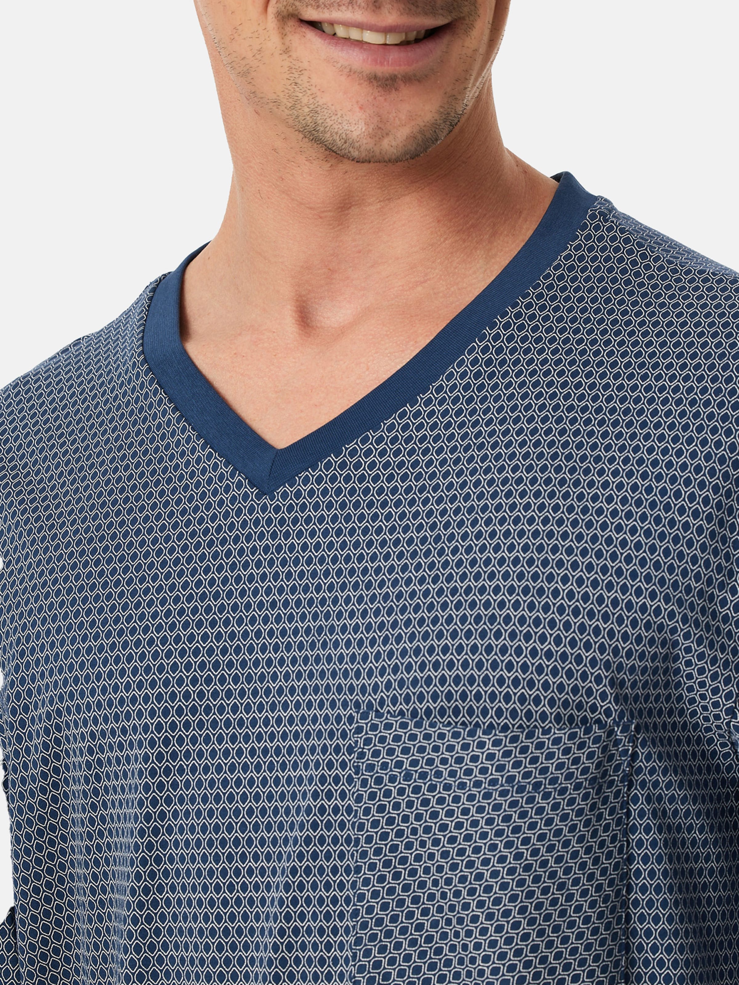 SCHIESSER Pyjama lang ' Comfort Essentials ' in Blauw