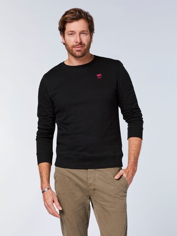 Polo Sylt Sweatshirt (GOTS) in Schwarz: Vorderseite