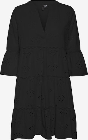 VERO MODA - Vestido camisero en negro: frente