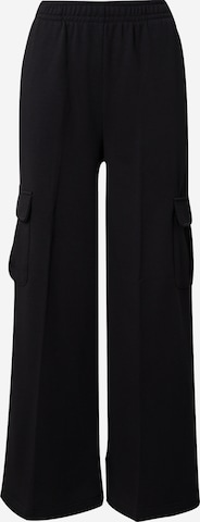 Urban Classics רגל רחבה מכנסי דגמח בשחור: מלפנים