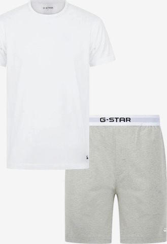 G-STAR Pyžamo krátké 'Slate' – bílá: přední strana