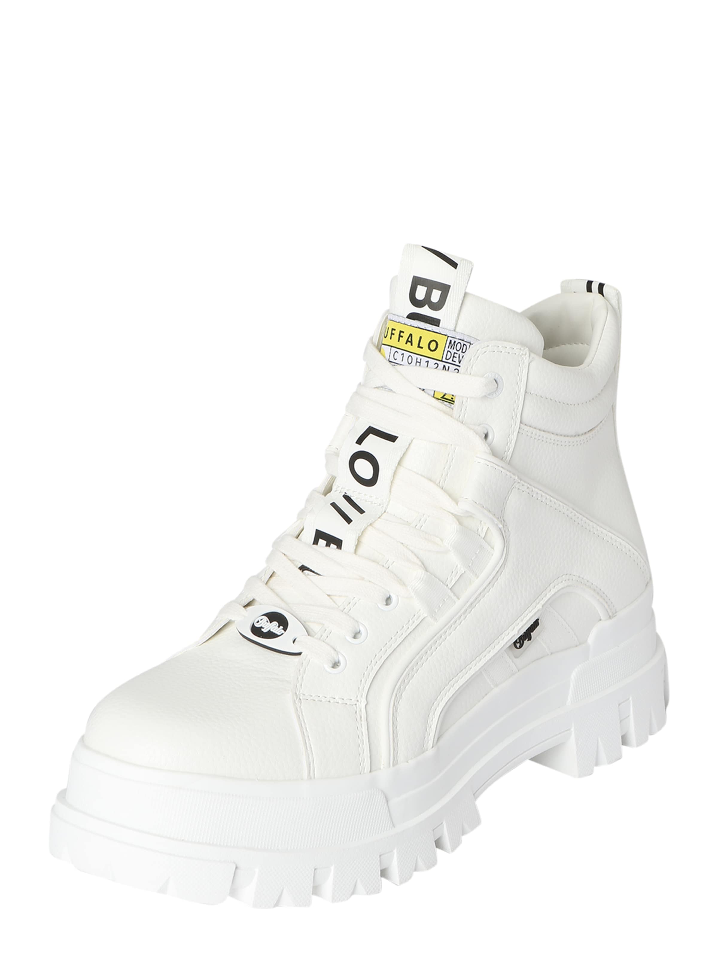 BUFFALO Lace-up boots 'Aspha NC' in White: front