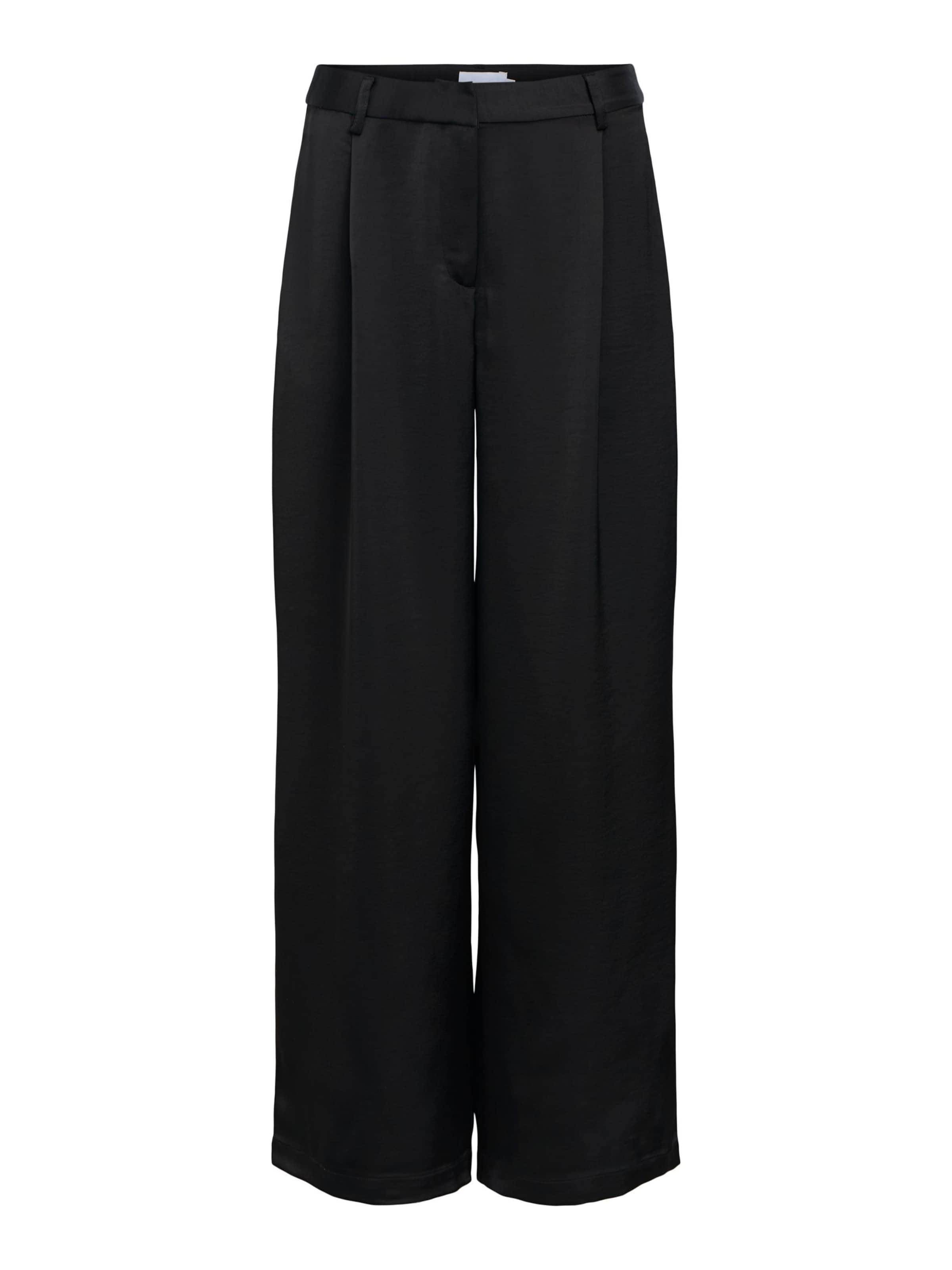 OBJECT - Pierna ancha Pantalón en negro: frente
