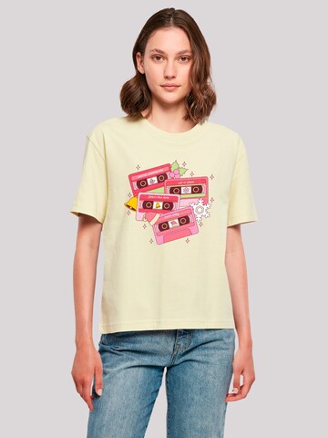F4NT4STIC Shirt 'Christmas Retro Song Tapes' in Yellow: front