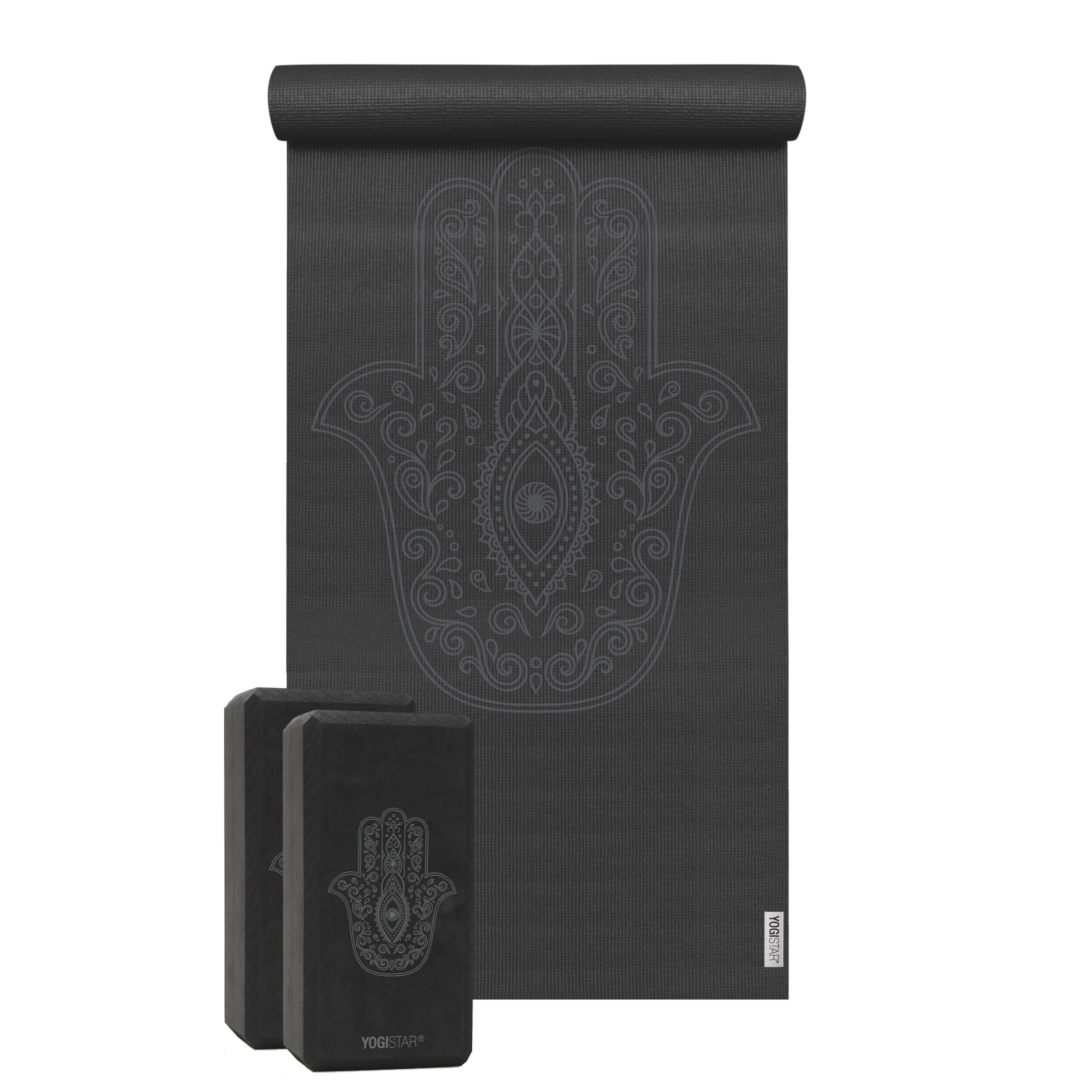 YOGISTAR.COM Mat in Black: front