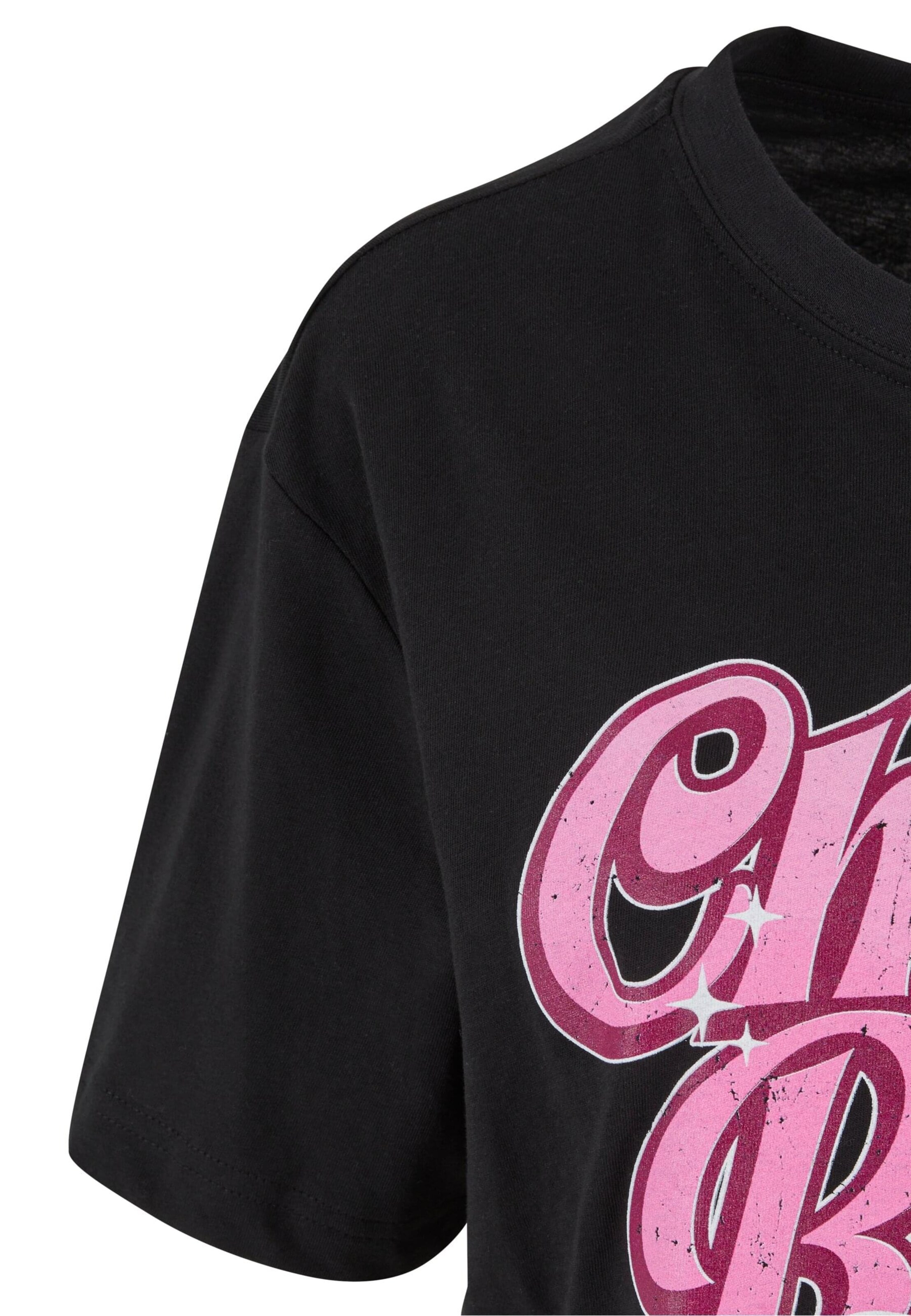 Miss Tee Oversize póló 'Cherry Bomb' - fekete