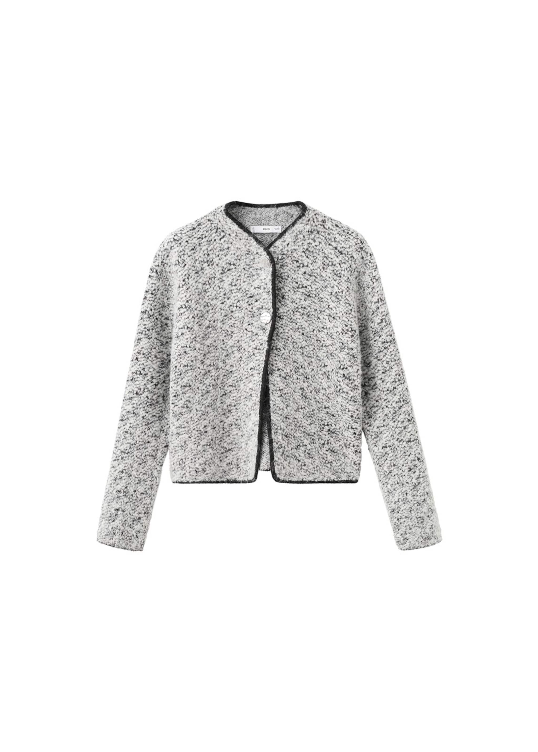 MANGO Knit Cardigan 'Javi' in Black: front