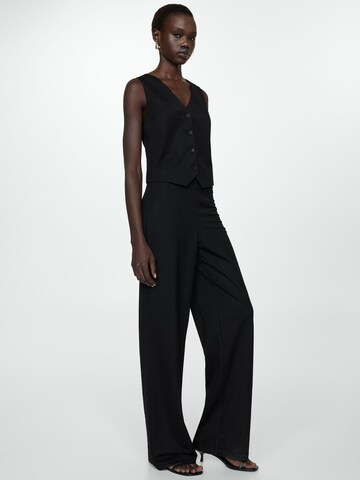 MANGO Wide leg Broek 'PEACH' in Zwart
