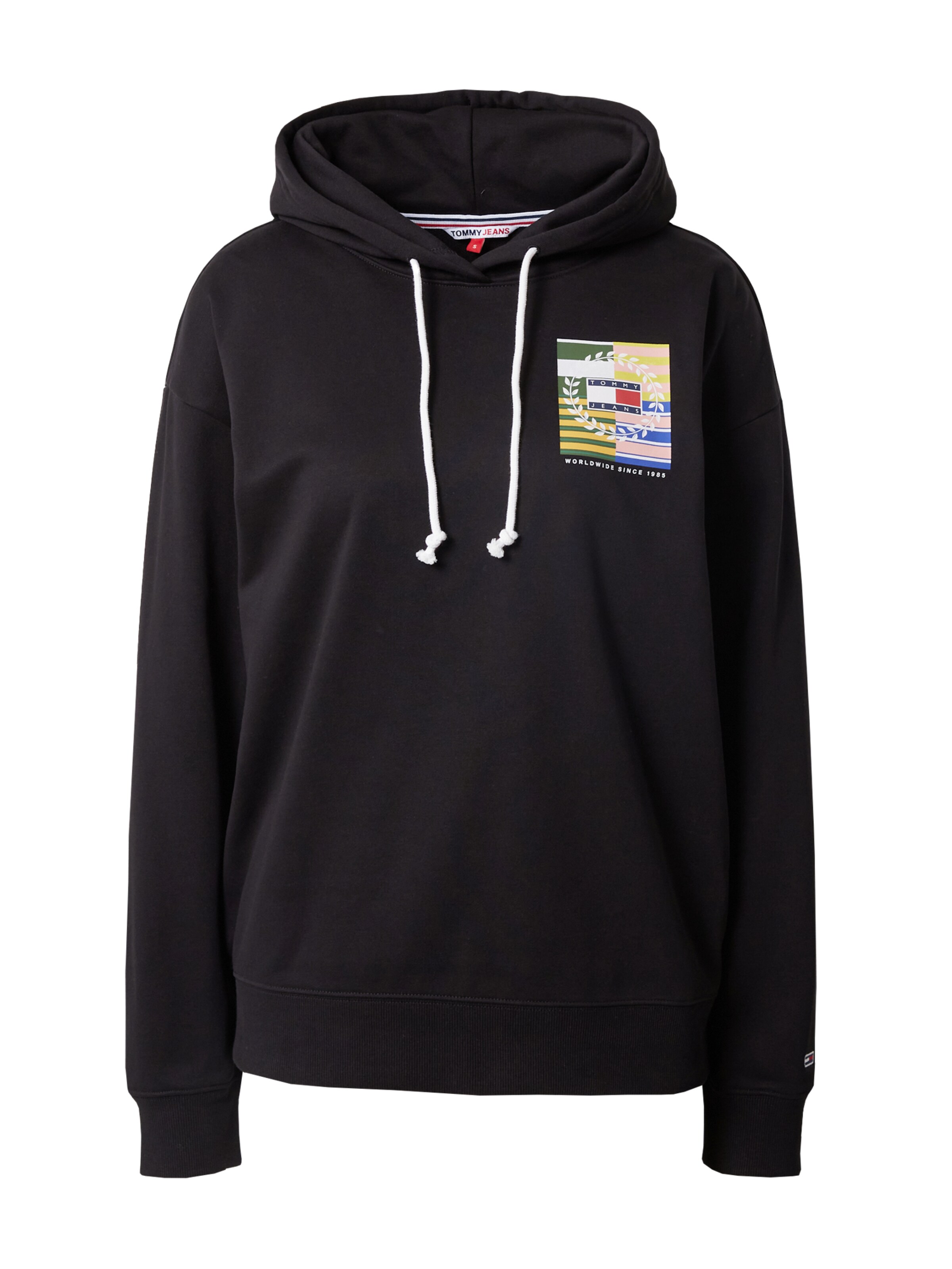 Tommy Jeans Sweatshirt 'LUXE 1' in Schwarz: Vorderseite