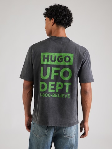 HUGO Μπλουζάκι 'Nextralio' σε μαύρο: μπροστά