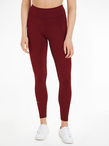 TOMMY HILFIGER Skinny Workout Pants in Red: front