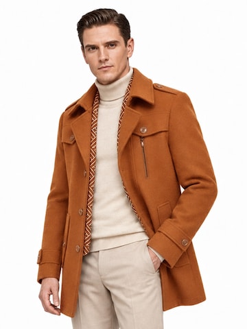ALLTHEMEN Wintermantel 'Schneeruhe' in Beige: Vorderseite