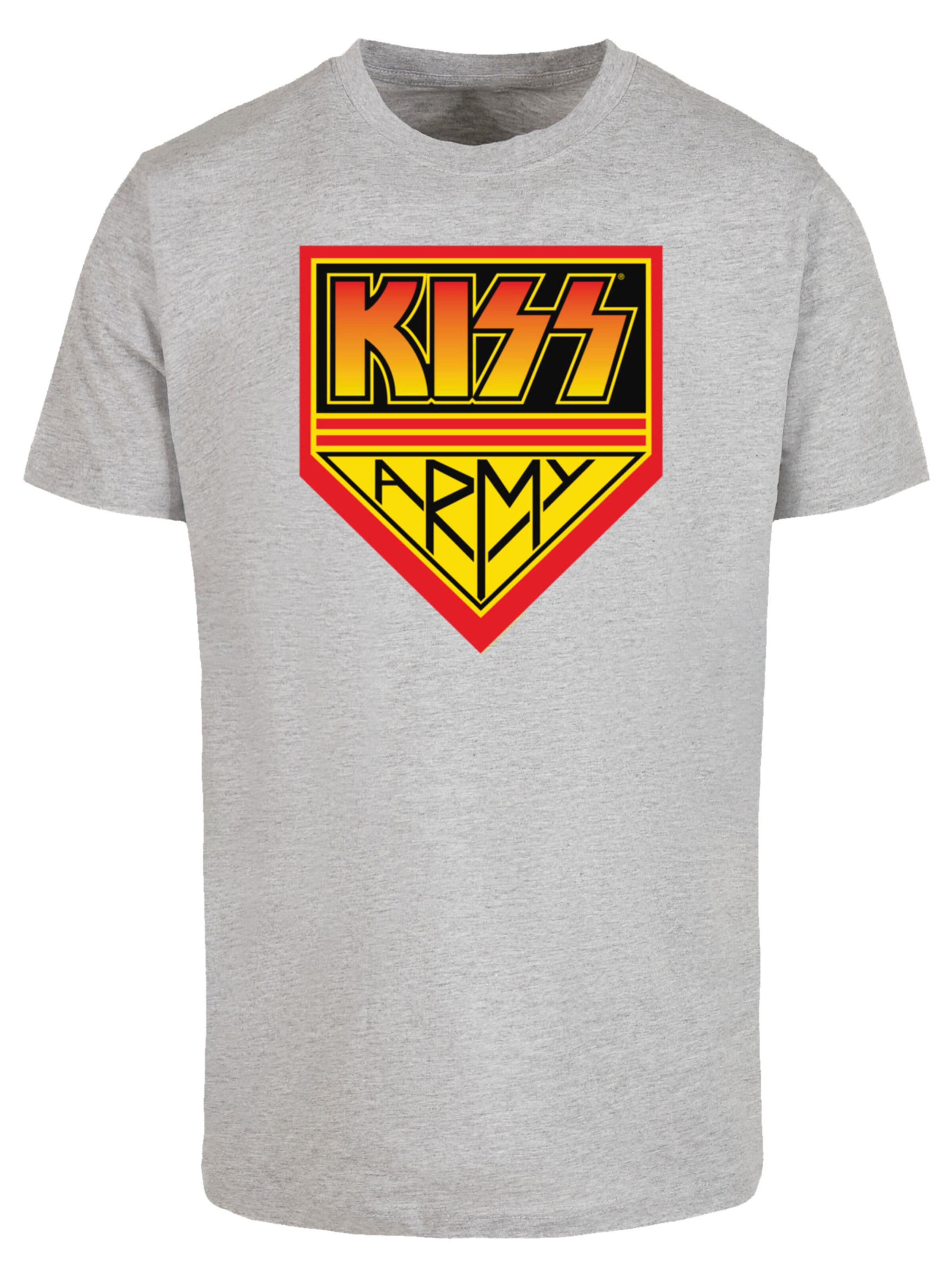 T-Shirt 'Kiss Army Logo' F4NT4STIC en gris : devant