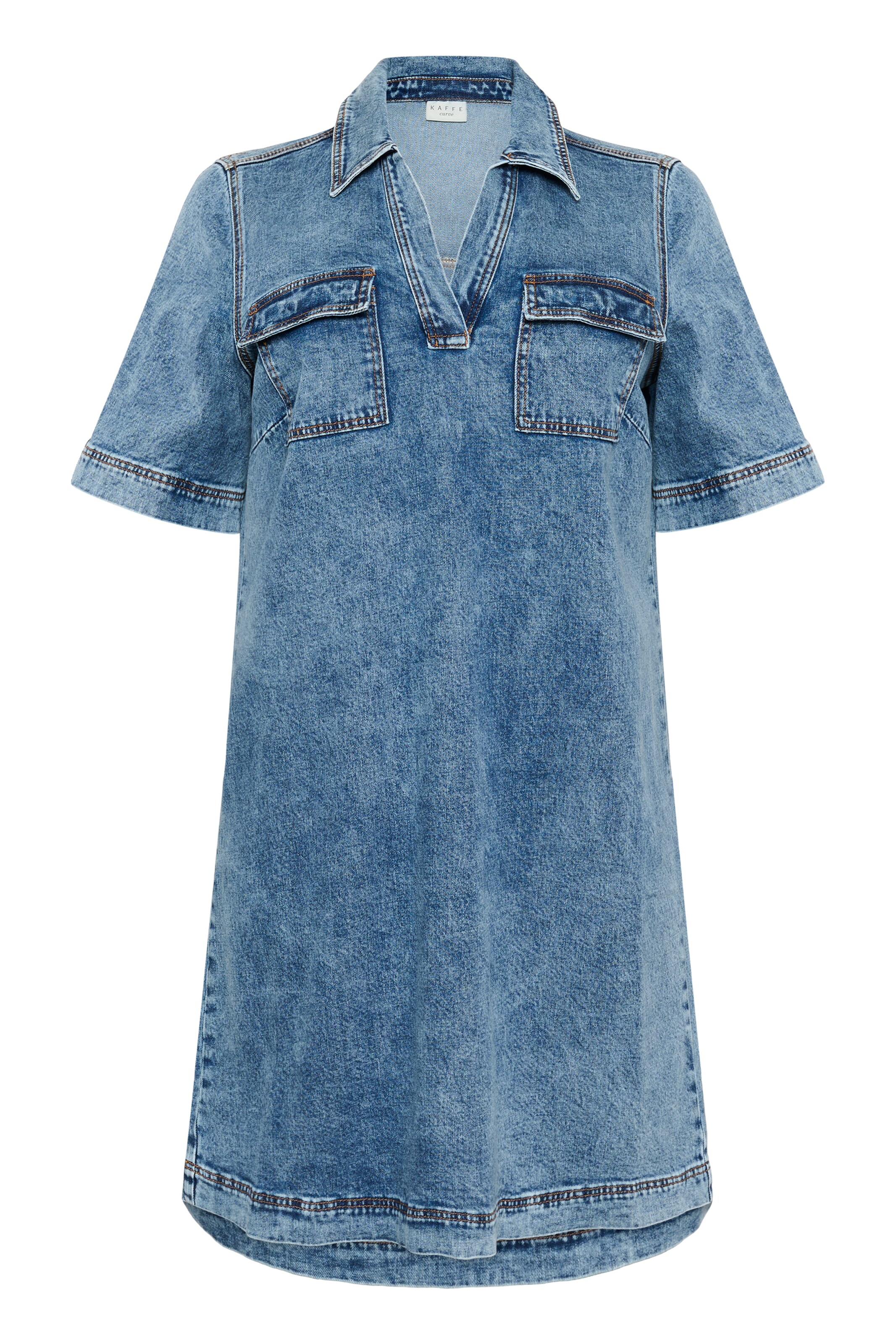 KAFFE CURVE Kleid  'Elona' in blue denim, Produktansicht