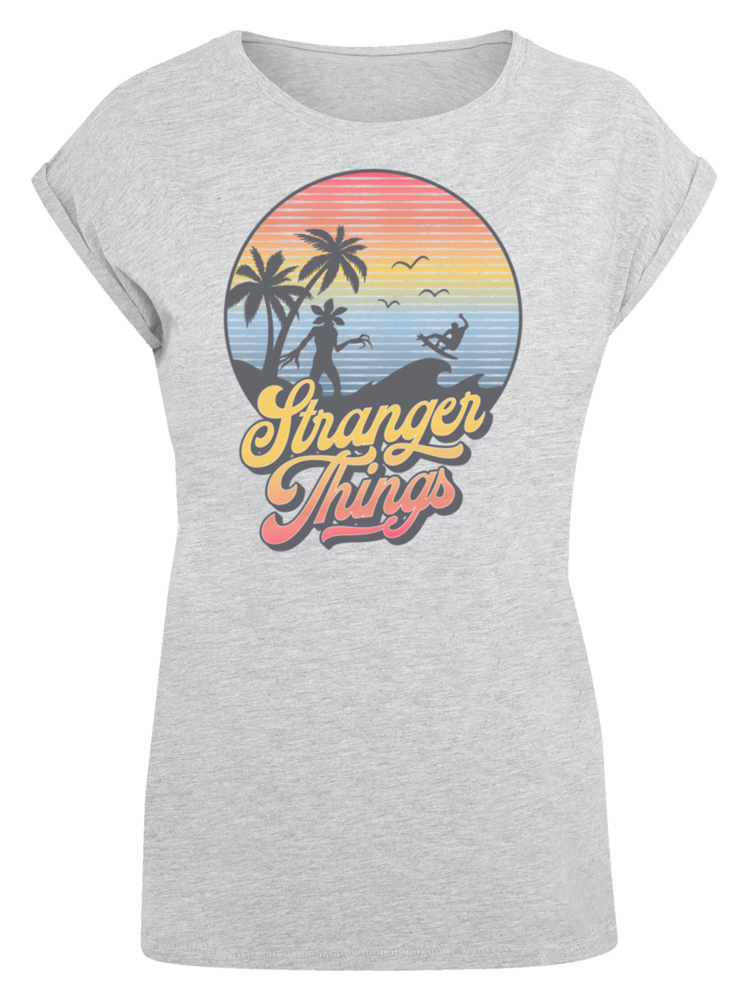 T-shirt 'Stranger Things LA Gradient Netflix TV Series' F4NT4STIC en gris : devant