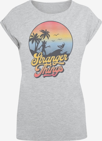 T-shirt 'Stranger Things LA Gradient Netflix TV Series' F4NT4STIC en gris : devant