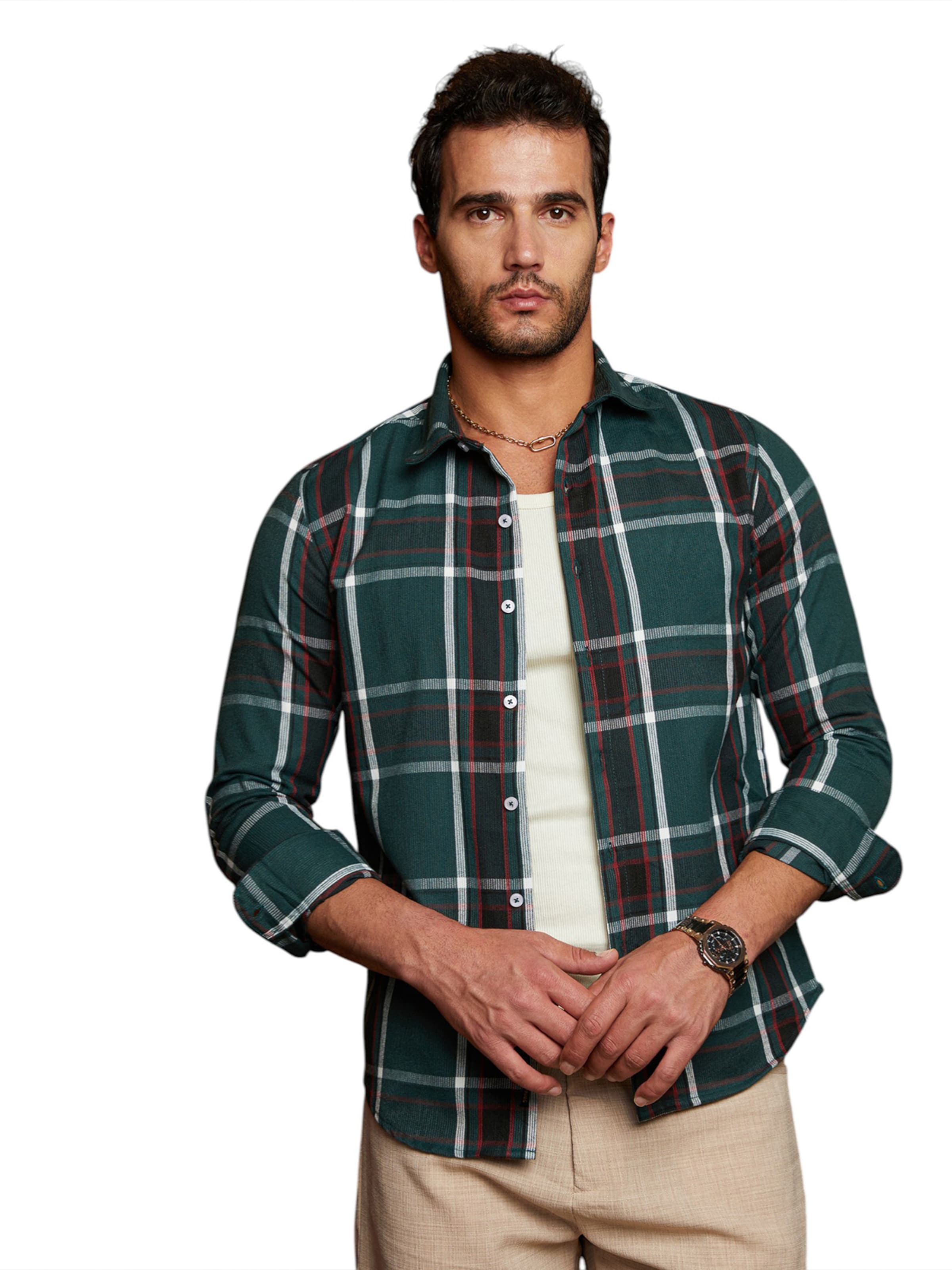 Campus Sutra - Regular Fit Camisa 'Coraline' em verde: frente