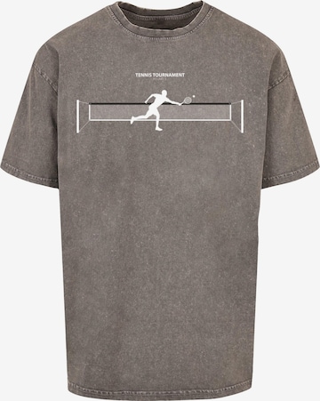 Merchcode Shirt 'Tennis Round 1' in Grijs: voorkant