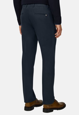 Boggi Milano Slim fit Pleated Pants in Blue