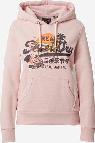 Superdry Bluzka sportowa w kolorze różowy: przód