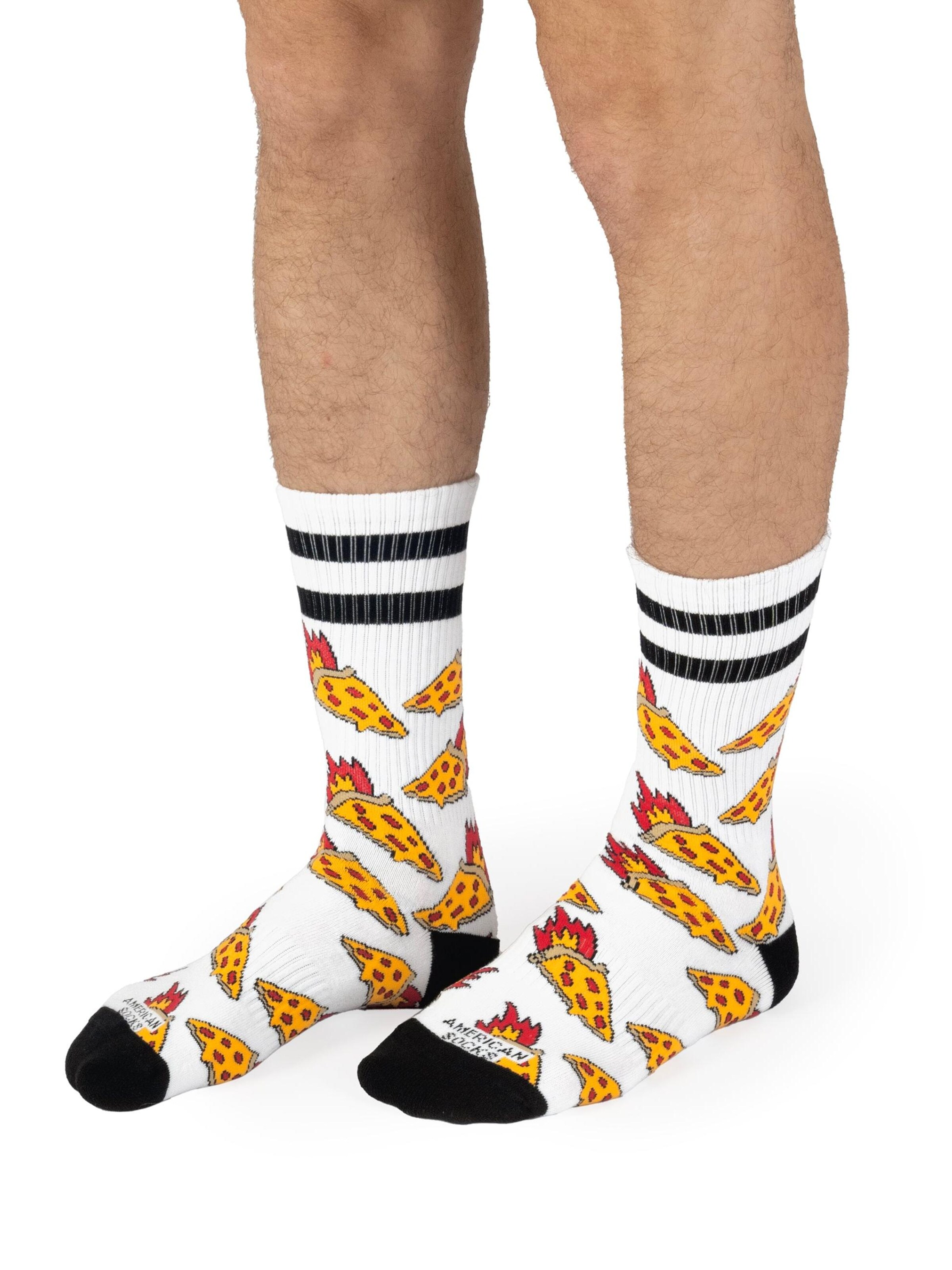Chaussettes 'Pizza Inferno' American Socks en blanc