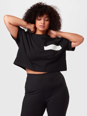 Calvin Klein Jeans Curve Shirt 'Hero' in Zwart: voorkant