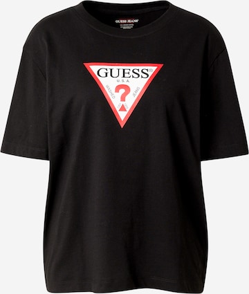 Maglietta 'ICONIC' di GUESS JEANS in nero: frontale