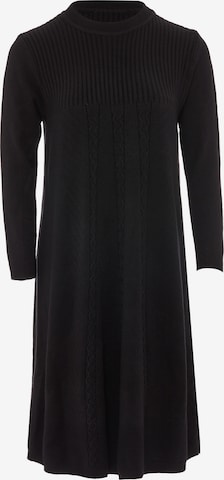 Jalene Gebreide jurk in Zwart: voorkant