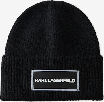 Karl Lagerfeld Σκούφος 'ESSENTIAL' σε μαύρο: μπροστά