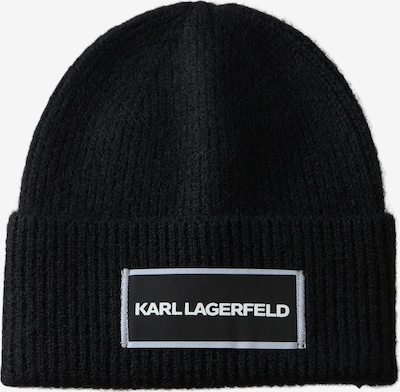 55-60 dydžio Megzta kepurė 'ESSENTIAL' iš Karl Lagerfeld, spalva – juoda / balta, Prekių apžvalga