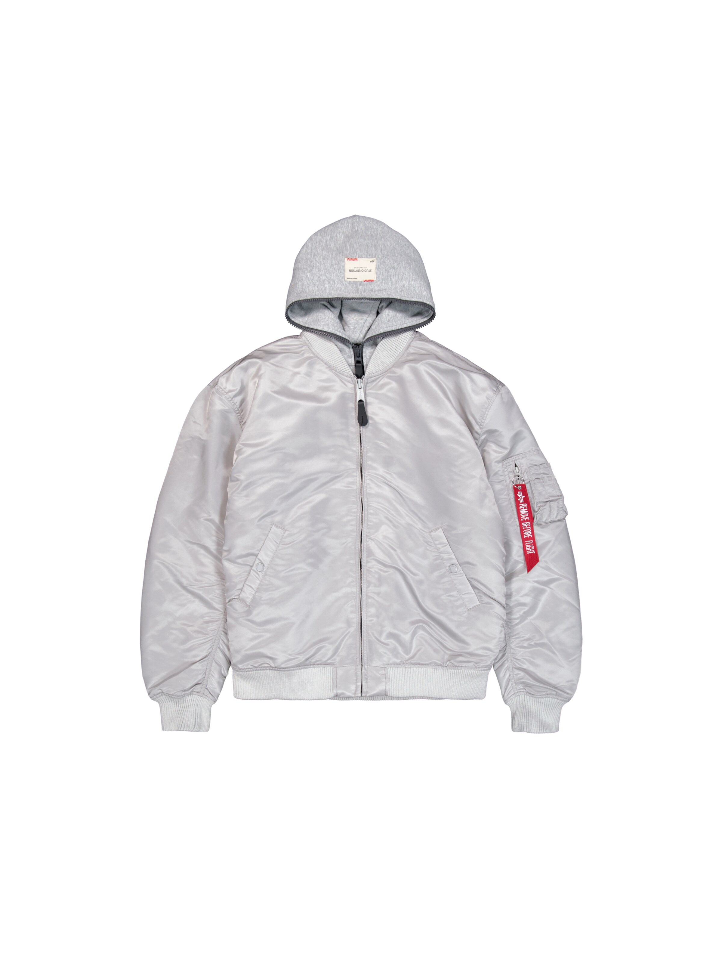 ALPHA INDUSTRIES Jacke 'MA-1 D-Tec Studio LW' in Grau: Vorderseite